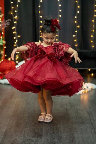 BOW DRESS- RED