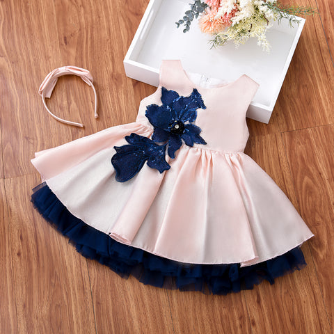 TULIP DRESS- PINK AND BLUE